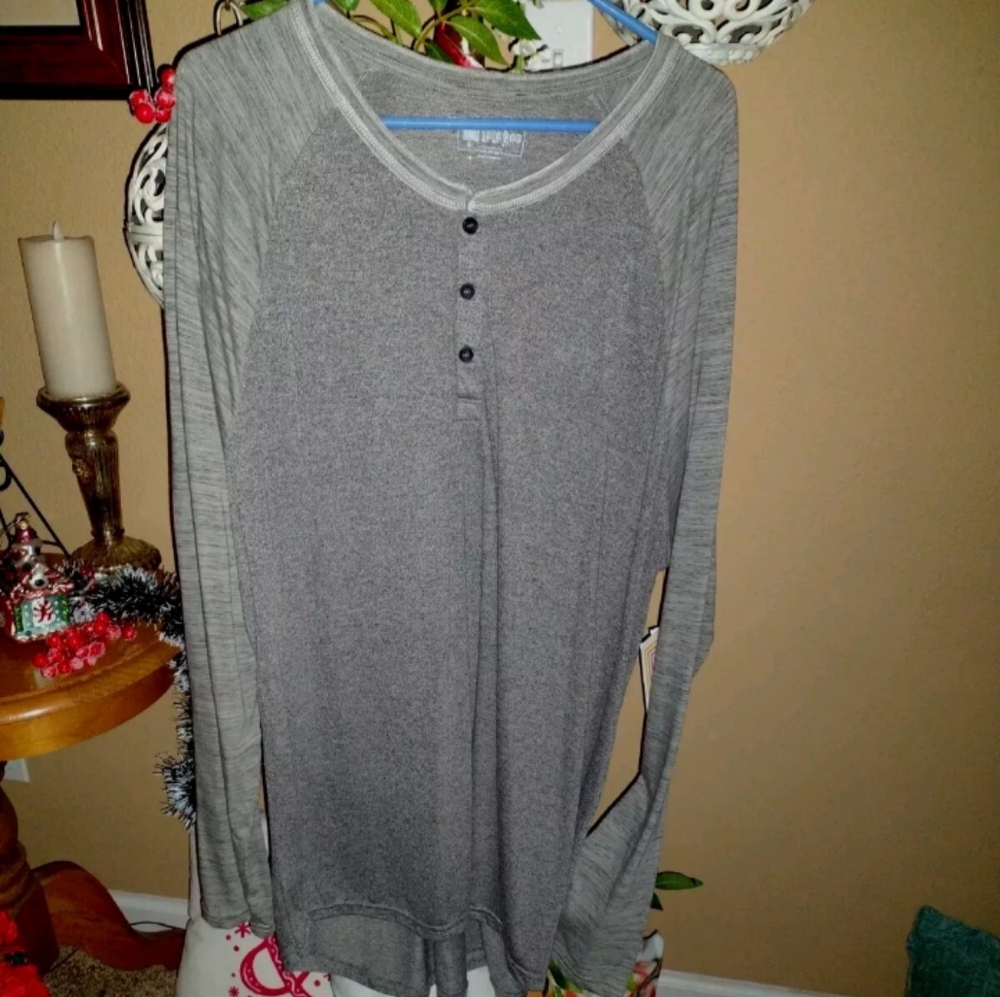 Lularoe Henley Pullover 3X Grey